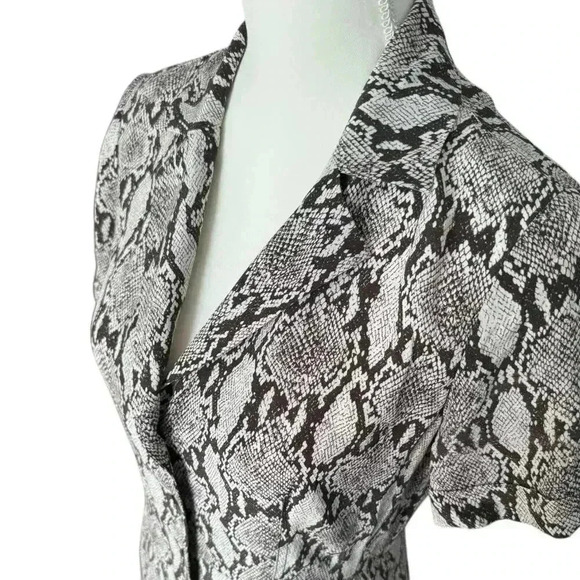 A.L.C. Clarkson Midi Shirt Dress in Nude Snake Print - Size 6 - Picture 3 of 7